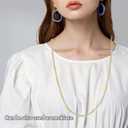 Lanyards for Id Badges Stainless Steel Metal Teacher Lanyard with Id Holder Retractable Cruise Ship Badge Holder for Women (Gold/Silver 14)