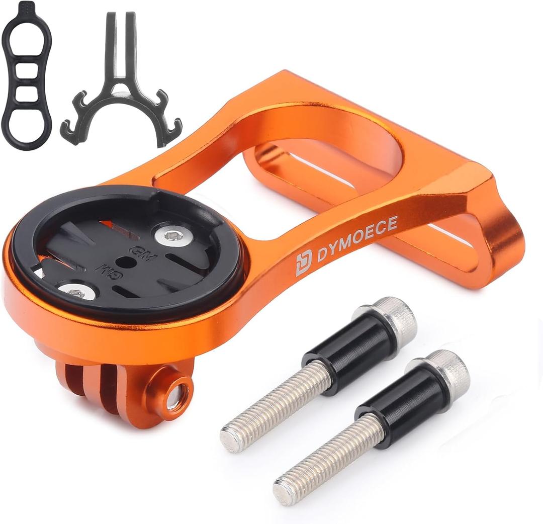 Mount for Garmin Edge 1040 840 830 530 Extended Out Front Mount Compatible with Sports Action Camera and Bicycle Flashlight (Orange)