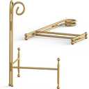 Display Stand for Plate, Foldable Metal Plate Stand for Table, Decorative Easel Holder for Picture Frames, Photos, Wedding Cards, Sign Posters, Cavas, 12-inch Gold 2-Pack