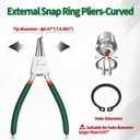 SPEEDWOX 7-Inch Circlip Pliers, Tip Diameter 0.07 Inch, External Snap Ring Pliers, Heavy Duty Precision Retaining Ring Pliers, Curved Jaws for Ring Remover Retaining