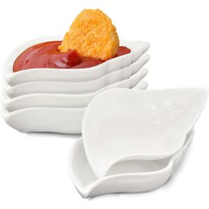 Set of 6 Conch Shaped Sauce Dishes,Porcelain Dipping Bowls,Appetizer Plate,Dishwasher Safety,for Ketchup Salad Wasabi Sushi Chips Meats Veggies