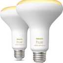 Philips Hue White Ambiance BR30 LED Smart Bulbs (Bluetooth Compatible), Compatible with Alexa, Google Assistant, and Apple HomeKit, 2-Pack