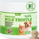 Wellix 8.8oz Milk Thistle for Dogs&Cats - Organic Milk Thistle Powder for Liver and Antioxidants Supplements - Rich in Omega-3 & Astragalus - Chicken Flavor