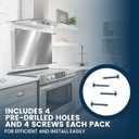 24" x 30" Reversible Metal Backsplash Matching screws | Compatible with Broan-NuTone SP3004 - Ultra Flat and Flushed Metal Panel Splatter Guard for Stovetop Easy Installation