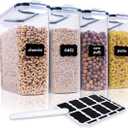 FOOYOO Cereal Containers Storage Set - 4 Piece Airtight Large Food Storage Containers(135.2oz), BPA Free Dispenser Plastic Cereal Storage Containers