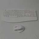 Wireless Keyboard and Mouse Combo, 2.4G Full Size Wave Keys Ergonomic Keyboard with Wrist Rest and 3-Level DPI Adjustable Wireless Ergonomic Mouse for Windows, Mac OS Desktop/Laptop/PC(White)