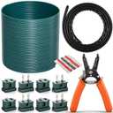 18/2 SPT-1 Electrical Wire Kit - 18/2 Landscape Lighting Wire with Strippers Plugs, Heat Shrink Terminals, Heat Shrink Tubing for Camp Holiday Lamp Extension Cable, Outdoor(Green,200 ft)
