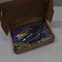 Podzly 144 Mardi Gras Beads Necklace Bulk Assortment - 33" Metallic, Bead Necklaces for Party - Dazzling Beads Necklaces for Festive Celebrations, Festivals, Parades or Masquerade Party Events