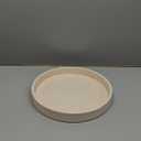 HofferRuffer Faux Leather Round Serving Tray, Vegan Croco Leather Decorative Tray, Food Tray for Storage Drinks, Snack & Cosmetics, Dia.12'' x 1.6'' (CreamWhite)