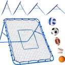 5x4FT Volleyball Baseball Rebounder Net, Softball Rebounder Pitchback Net with 2 x 6-Angle Quick Adjustments, Target Ribbon for Precision, Easy Quick Setup,Ideal for Soccer Lacrosse and Sport Training