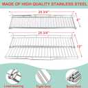 66044 Warming Rack for Weber GS4 Genesis II S310 E310 E315 E330 S335 S345 E325 Ce310 Ex335 Gas Grills, Stainless Steel Duble Warming Grates for Weber 61000001 61005001 Accessories, 25 3/4 Inch