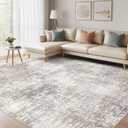 kakania Abstract 12x15 Area Rugs for Living Room: Washable Rugs Brown Gold | Soft, Non-Slip, Low-Pile, Pet & Kid Friendly - Large Modern Home Decor Carpet for Bedroom/Dining Room/Office/Nursery, Color: Brown Gold