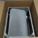 Stainless Steel Cat Litter Box, Odor Free Metal Litter Box with High Sides Lid, Open Top Low Entry Litter Pan Include Scoop Easy Cleaning Anti-Scratch Kitty Cat Box Anti-Urine Leakage, Non-Sticky, M (Light Grey(17.5 in))