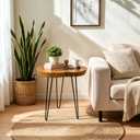 Live Edge Side Table, Natural Edge Wood End Table About 16" W x 14" D x 17" H Unique Natural Wood Table for Living Room, Bedroom, Decor (Medium)