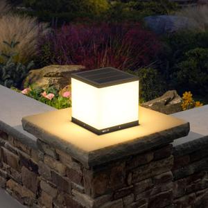 Outdoor Solar Post Cap Light, 9.8"*9.8"*9.8" Modern Warm Luxury LED Light with Waterproof IP54 Standards for Fence Deck Garden or Patio Posts (Solar Powered-High)