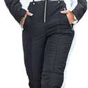 Zwurew Womens Winter Ski Suit Outdoor Sports Waterproof Snowsuit Fur Collar Ski Jumpsuit Coat (X-Large, 01 Black)