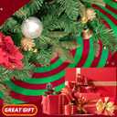 2 x Christmas Tree Skirt, Red and Green Annual Rings 24 Inch Tree Mat Skirt with Pom Pom Trim for Holiday Party Xmas Tree Decoration