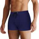 COOFANDY Men's Square Leg Swim Briefs Tight Swim Trunks Swimsuit Athletic Bathing Suit Swimwear with Liner (Medium, Solid - Navy Blue)