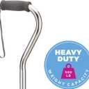 NOVA Heavy Duty Quad Cane with Large Base, 500 lb Weight Capacity Bariatric Walking Cane with Offset Handle, Adjustable Height Aluminum 4-Prong Cane, Right or Left Hand Use, Silver