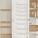 Delamu Adjustable Over the Door Pantry Organizer, 9-Tier Metal Pantry Organization and Storage for Kitchen, Hanging Spice Rack Seasoning Shelves, Cabinet Door Organizer for Easy Install, 16" White