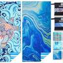 2 Pack Microfiber Lightweight Beach Towel Sand Free Quick Dry Absorbent Thin Compact Towels for Swimming Pool Camping Beach Accessories Large Easy Pack Travel Things for Vacation Essentials Gift