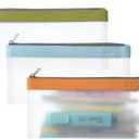 Mr. Pen- Clear Pencil Pouch, 3 Pack, Earthy, Pencil Bags, Clear Makeup Pouch