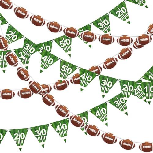 MARFOREVER 6 Pcs Football Party Decorations, Pre-Strung Football Banners Footbal Garland Background Football Triangle Flags for Sports Football Games Football Birthday Party Favors Home Supplies