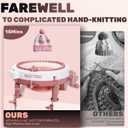 SENTRO Upgraded 48 Needle Knitting Machine, Circle Knit Loom Machine with Row Counter and Hand Crank,Crochet Knitting Loom Machine for Beginners and Seasoned Knitters, Upgraded 48Pink