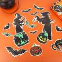 16pcs Halloween Car Magnets, Luminous Halloween Car Decor Stickers Bat Witch Pumpkin Cat Magnetic Stickers Glow in The Dark for Fridge Garage Door