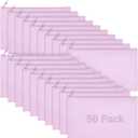 Frienda 50 Pcs Canvas Zipper Pouch Bulk Gift Graduation Father's Day Small Blank Pencil Pouch Makeup Bag Cosmetic Toiletry Bag for DIY Teacher Appreciation Stationary(Purple)