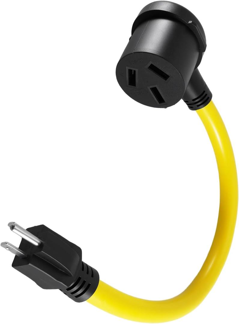 Dryer Adapter Cord Fit for NEMA 5-15P to 10-50R, 110V 15Amp 3 Prong to 3 Prong Electric Range Plug for 10V Device EV Power Cord, Heavy Duty STW 10 Gauge,1.5FT