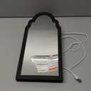 2025 Halloween Ghost Mirror with Wood Flame  Hologram Ghost Mirror, Spooky Halloween Decor for Indoor Spaces, Bedroom, Kitchen, and Fireplace Decoration (15"L x 6.9"W, Black)