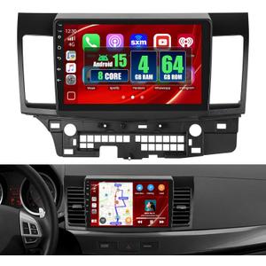 8 Core 4+64GB for Mitsubishi Lancer 2008-2017 Android 15 Car Stereo Wireless Carplay Android Auto, 10.1'' Touchscreen Car Radio with GPS, WiFi, 32EQ DSP, 59 UI, Bluetooth, FM RDS, Backup Camera