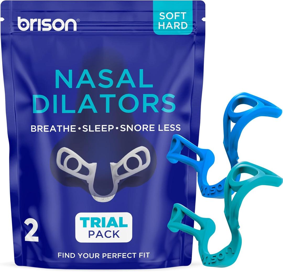 Brison Anti Snoring Device Nasal Dilators - Nose Vents Opener for Better Breathing and Adults for Sleep and Activity Improves Airflow - 2pcs Soft-Hard (Turquoise Blue)