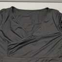 CLOCOR Women's Plus Size Midi Dress 3/4 Sleeve A-Line Swing Dress V Neck Flowy Casual Dresses, XL