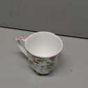 Glen Mila 13oz Cute Coffee Mug for Women Bone China Coffee Mug Cute Mugs Christmas Mugs birthday Gifts for Mom Friends (Garden white rose mug)