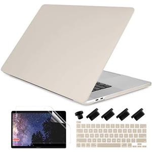 DONGKE Compatible with Older MacBook Pro 16 inch Case 2020 2019 A2141, Matte Plastic Hard Shell Case & Keyboard Cover for MacBook Pro 16 inch with Retina & Touch Bar Fits Touch ID, Stone