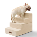 Aodisman Dog Stairs for High Bed 22.6" H,5Step Dog Steps for Small Dogs and Cats,Indoor NonSlip Balanced Pet Stairs are Suitable for Puppy,Older Cat,Beige