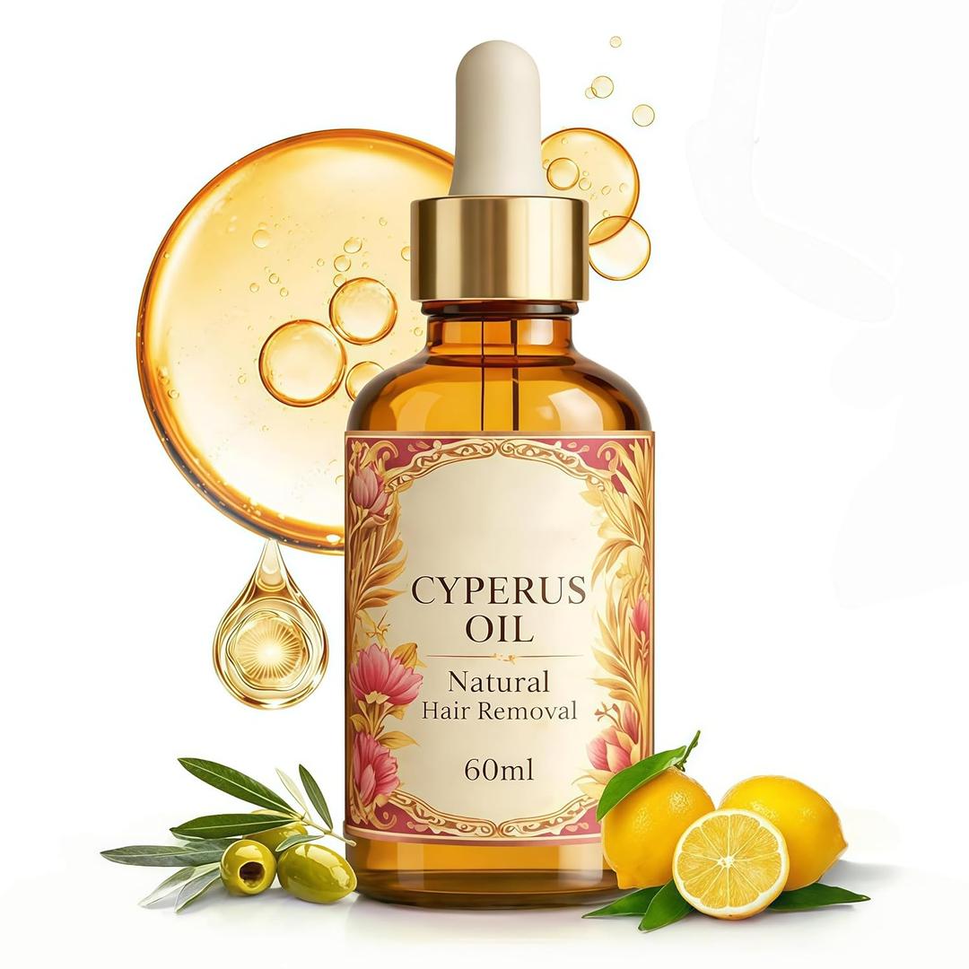 3 x Cyperus Rotundus Oil, Hair Removal Skin Serum, Hair Removal Oil, Moisturizing & Soothing for Smooth Looking Skin with Peppermint, Herbal Formula for Smooth Skin, For All Skin Types