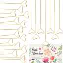 40 Pcs Floral Card Holder Picks, Heart Picture Holders, Photo Holder Pick Stick, Gold Floral Place Card Holder, Floral Picks Clips, Photo Picture Holder for Weddin