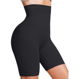 Tummy Control Shapewear Shorts for Women High Waisted Body Shaper Short Seamless Thigh Slimming (Black, XS)