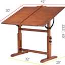 MEEDEN Extra-Large Wood Drafting Table: 42" x 30" Artist Drawing Desk - Height Adjustable Art Craft Table - Tilting Table for Adults Painting Reading Writing Sketching