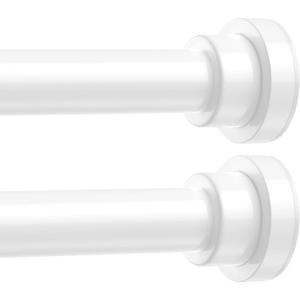 2-Pack White Shower Curtain Rod 28-50 Inch - Shower Tension Rod for Bathroom, Closet, Window, Room Divider, Adjustable Small Shower Rod, Easy Installation, No Drilling