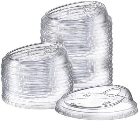 Pack Of 3 Comfy Package [100 Count] Crystal Clear Strawless PET Plastic Lids for 12, 16, 20 & 24 oz. Milkshake Cups, 300 In Total