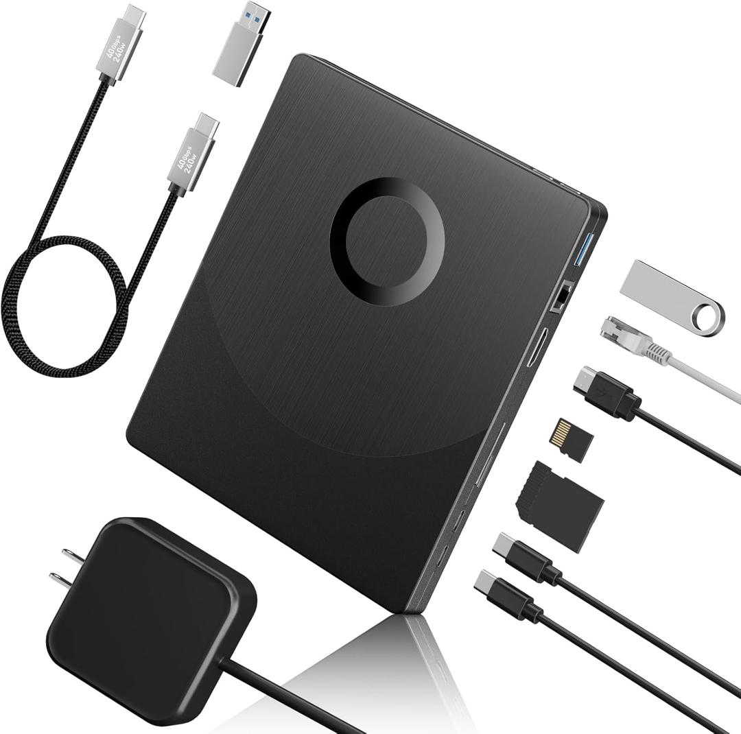 8 in 1 External Blueray/DVD Drive for PC, External CD/DVD Drive for Laptop Support 100G Disc 3D, Bluray Burner with HDMI/LAN/USB 3.0/Type-C/SD/TF Port, Blu-ray Player for Windows XP/7/8/10/11 MacOS