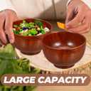 Hemoton Wooden Salad Bowl 5.1 Inch Small Wood Bowl for Food Serving Fruit Tray and Mixing Kitchen Tableware