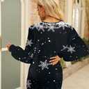 UNIQUEONE Women Dress Shirt Christmas Long Sleeve Tops Red Wine Glass Christmas Shirts V Neck Xmas Santa Hat Graphic (Black)