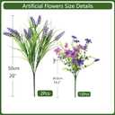 Artificial Flowers for Outdoors UV Resistant, 14 Bundles Fake Flowers Daisy with Lavender Faux Outdoor Plants Silk Flower for Outside Planters Patio Porch Window Garden Yard Spring Summer Decoration