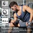 Wireless Earbuds 75hrs Bluetooth 5.4 Headphone Sport, 2025 Bluetooth Earbuds Stereo Deep Bass Over Ear Bud with Earhooks, ENC Noise Cancelling Mic, IPX7 Waterproof Earphone, Iron Gray
