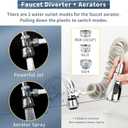 2 x CECEFIN Kitchen Sink Sprayer Hose Attachment for Faucet, Kitchen Faucet Head Replacement w/ 79" Recoil Hose and Holder, Pressurized Water Saving Aerator & Diverter Valve, Faucet Sprayer Attachment Set
